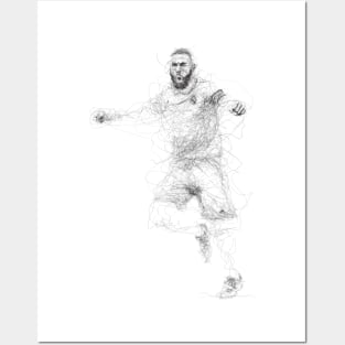 Karim Benzema Scribble Posters and Art